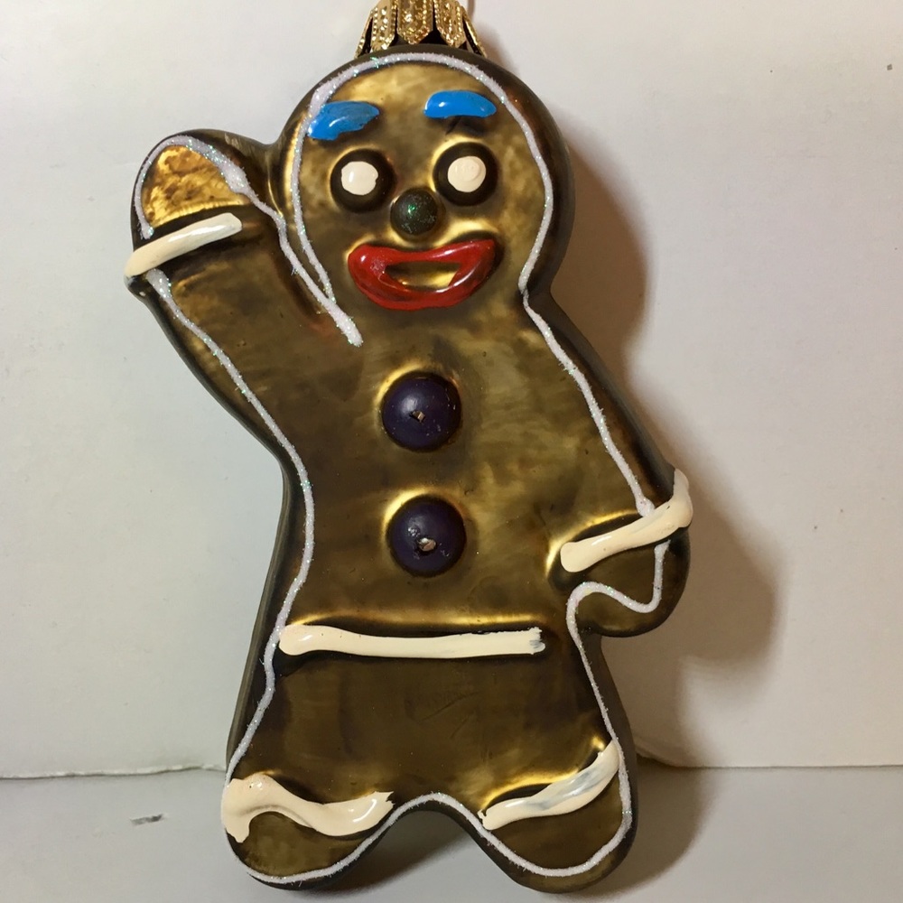 Polish Glass Gingerbread Man Cookie Ornament Xmas